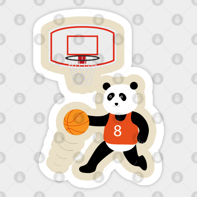 Play Basketball With A Panda Basketball Pegatina Teepublic Mx