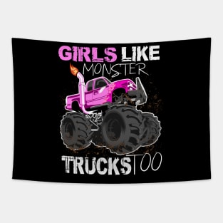 girls like monster trucks too Tapestry