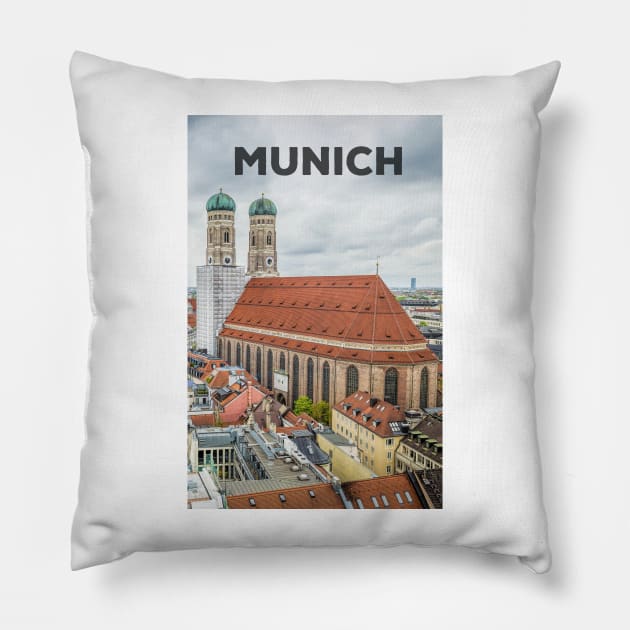 The Cathedral of Munich Pillow by JJFarquitectos