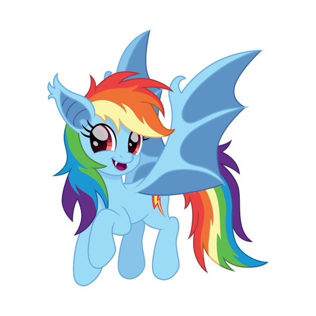 Rainbow Dash bat pony by CloudyGlow