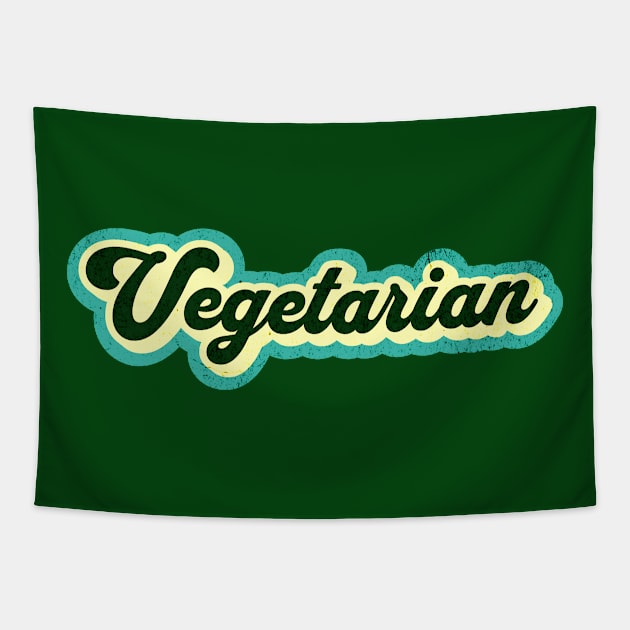 Retro Vegetarian Graphic Logo Tapestry by Cult of Seitan