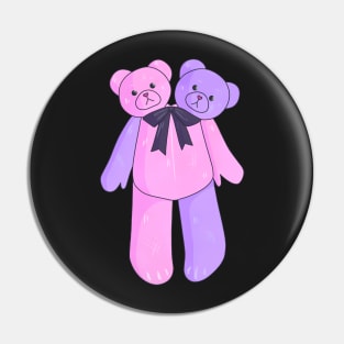 Pink Two Headed Teddy Bear Pin