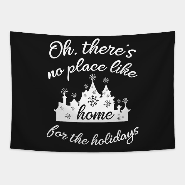 Castle Home for the Holidays in white - Tapestry by fairytalelife