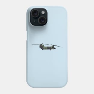 Chinook army helicopter cartoon illustration Phone Case
