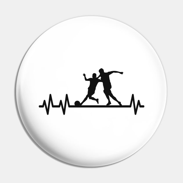 Soccer Heartbeat Pulse Heart Rate Pin by Foxxy Merch