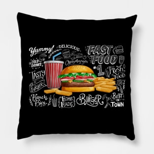 Board Burger Theme Pillow