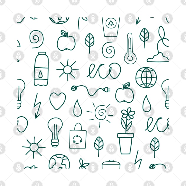 Pattern with eco elements. Line art by Nataliia1112