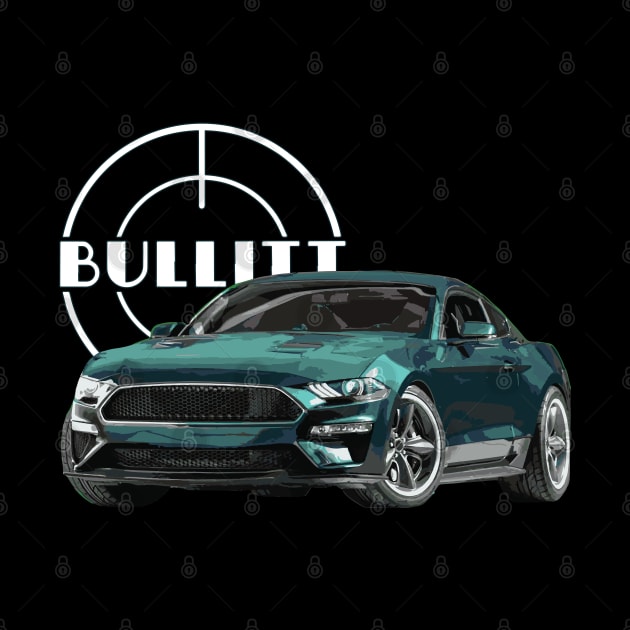 bullitt Mustang GT 5.0L V8 Classic steve mcqueen Muscle Car by cowtown_cowboy