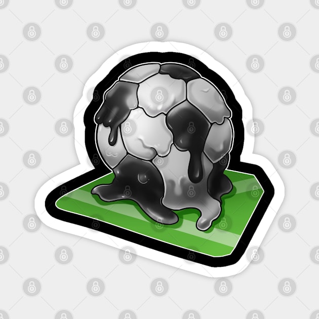 Melting soccer ball, Kick it Gift for player, coach and fans Magnet by Schimmi