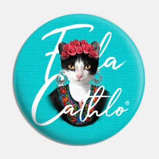 Acqua TXW back Cat Frida Cathlo version of - Frida Kahlo Pin