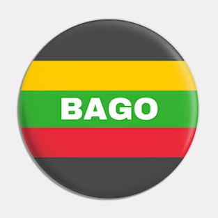 Bago City in Myanmar Flag Colors Pin