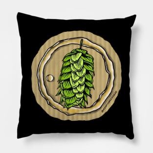 Hop on Beer Stained Cardboard Pillow