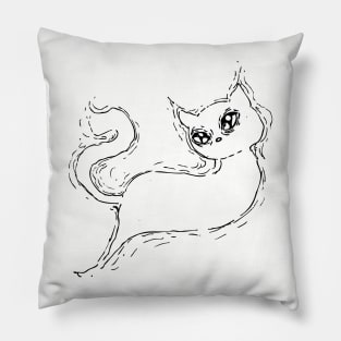 Inktober Ghost Cat Pillow