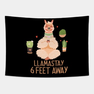 Llamastay 6 Feet Away Tapestry
