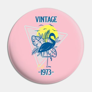 Vintage Est. 1973 Retro Flamingo Pin