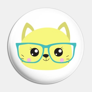 Hipster Cat, Cat With Glasses, Cute Cat, Kitten Pin