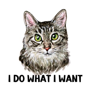 I DO WHAT I WANT | Girl Cat | Baby Cat | Cartoon Cat | Cat Man T-Shirt