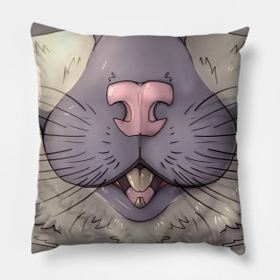 Blue-Blazed White Rat Mask Pillow