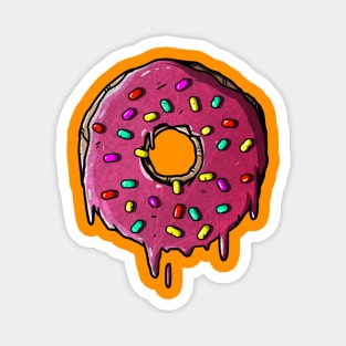 Melting Pink Donut Sticker Magnet