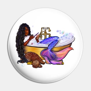 Mermaid self care - Mermaid filing her nails and wearing long braids relaxing in luxurious bubble bath having a moment of tranquility  ! Pin