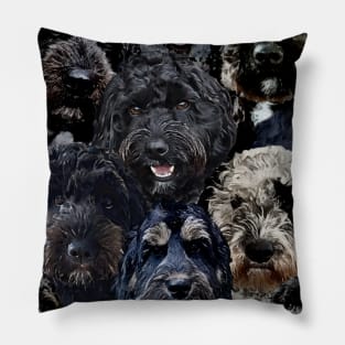 Black Doodle Dog Collection Pillow