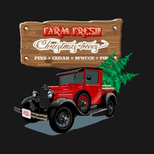 Farm Fresh Christmas Trees retro poster T-Shirt