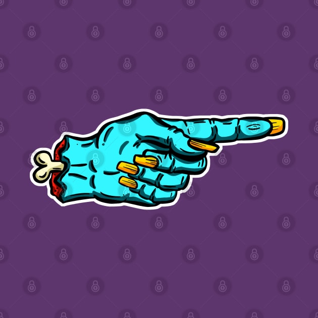 I'm with Stupid Undead Zombie Blue Cartoon Retro Hand by Squeeb Creative