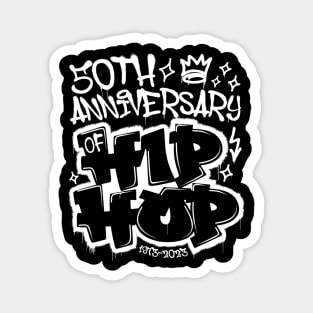 50 Years Hip Hop Vinyl Retro Graffiti 50th Anniversary Black White Magnet