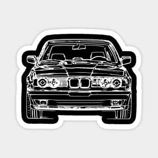 White E34 Car Sketch Art Magnet