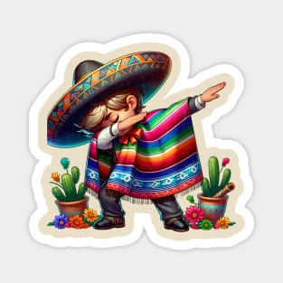 Mexican Boy Dabbing Poncho Cinco de Mayo Boy Magnet