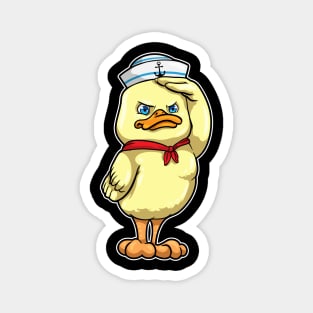 Duck as Sailor with Military Salute Magnet