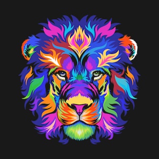 Colorful lion head with a colorful lion's head T-Shirt