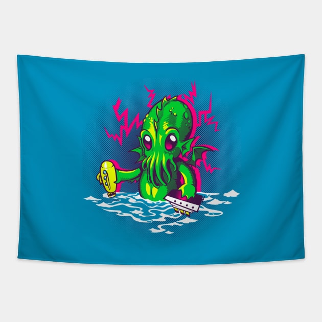 Little Cthulhu Tapestry by Raki