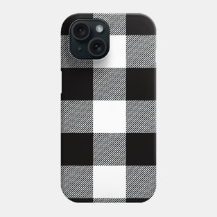 Black and White Buffalo Plaid Checkered Pattern Phone Case