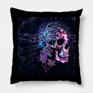 Lily wire skull Pillow