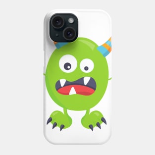 Cute Monster, Green Monster, Funny Monster, Horns Phone Case