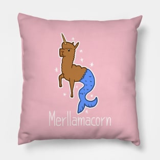 Merllamacorn - Mermaid, Llama and Unicorn. Pillow