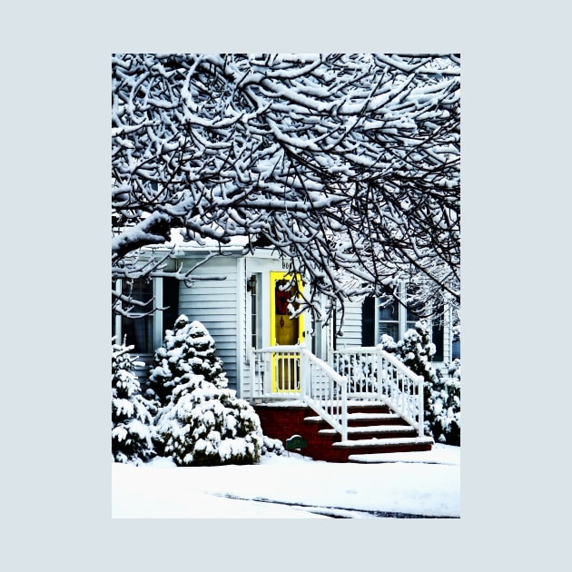 House With Yellow Door in Winter by SusanSavad