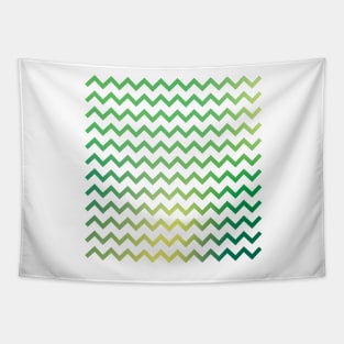 Chevron Stripes Natural Green and Yellow Gradient Tapestry