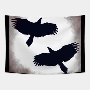 Flying Bald Eagle Birds In The Clouds Tapestry