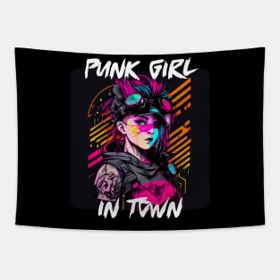 Graffiti Style - Punk Girl In Town 1 Tapestry