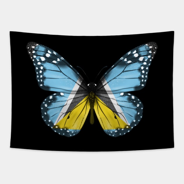 St Lucian Flag  Butterfly - Gift for St Lucian From St Lucia Tapestry by Country Flags