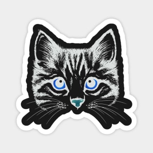 love catually cut cat face Magnet