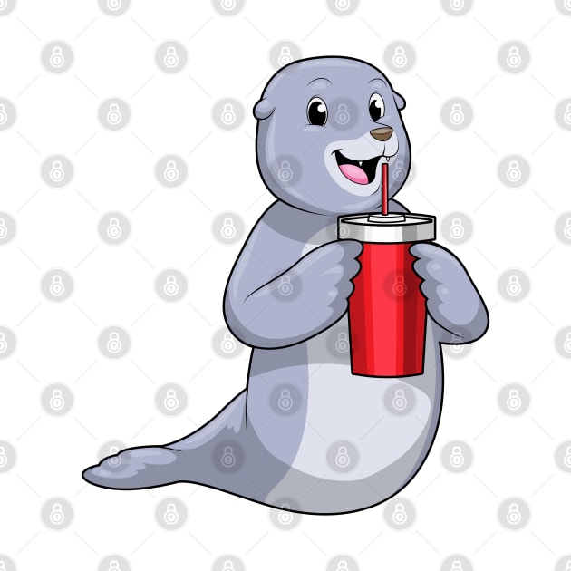 Seal with Drinking cup by Markus Schnabel