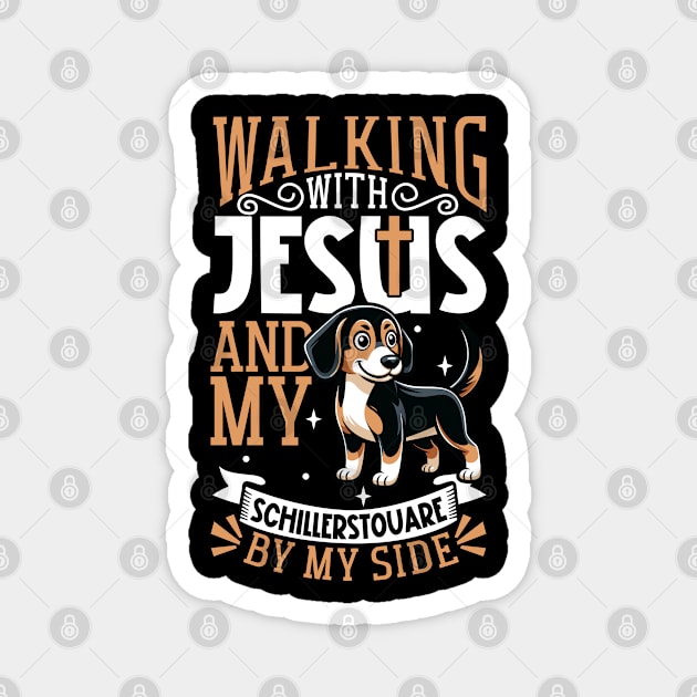 Jesus and dog - Schiller Hound Magnet by Modern Medieval Design