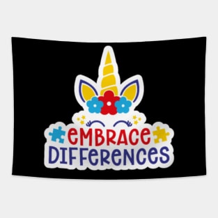 Embrace Differences Unicorn Tapestry