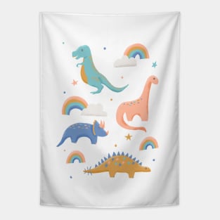 Dinosaurs + Rainbows Tapestry