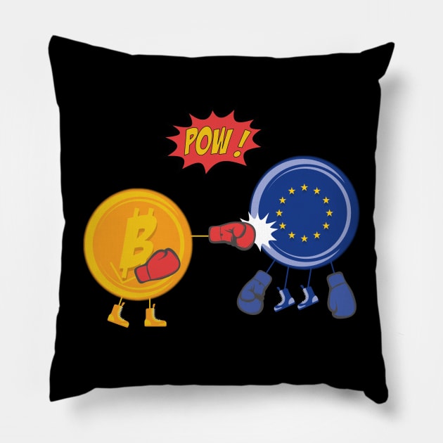 Bitcoin VS European Union Pillow by SLH-69