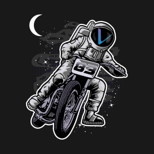 Astronaut Motorbike Vechain Crypto VET Coin To The Moon Token Cryptocurrency Wallet Birthday Gift For Men Women Kids T-Shirt
