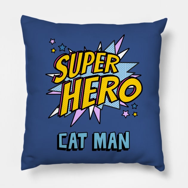 Super Hero Cat Man Pillow by leBoosh-Designs